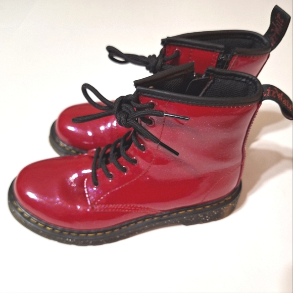 Dr. Martens 1460 Red Cosmic Glitter Boots - Picture 15 of 16